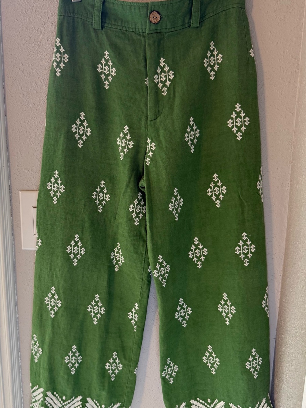 Haute Hippie Green Wide Leg Printed Pants - Picture 5 of 10